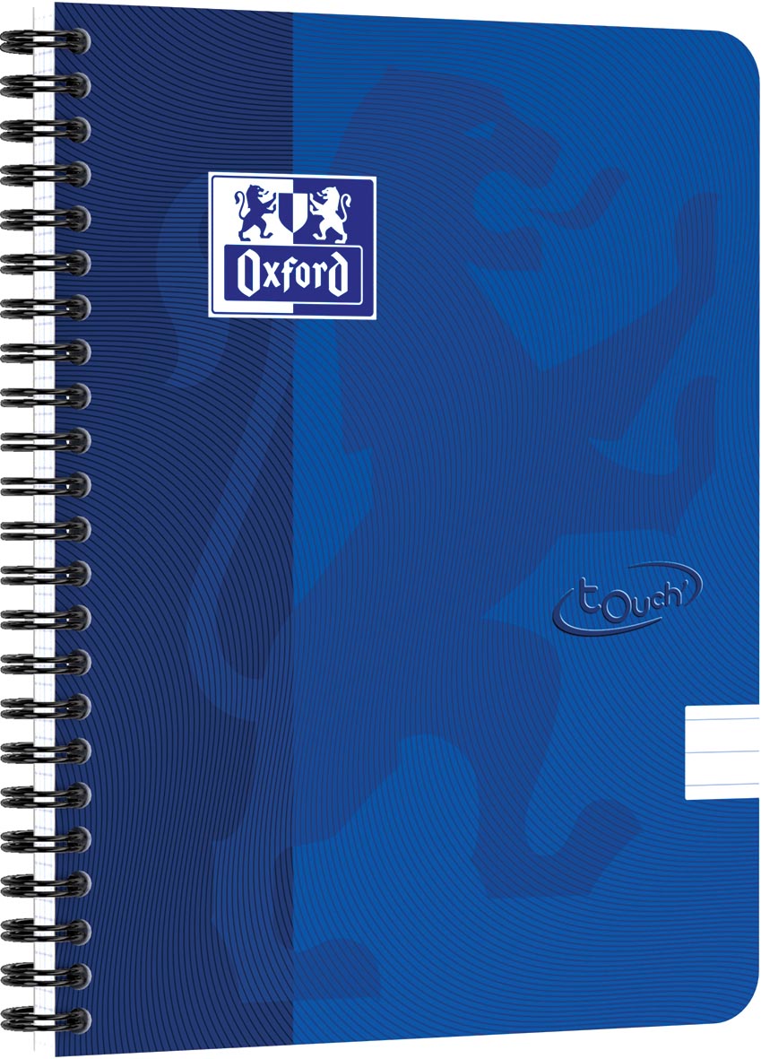Oxford School Touch spiraalblok, ft A5, 140 bladzijden, gelijnd, blauw afbeelding