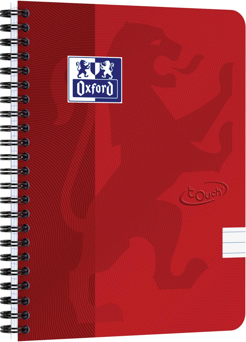 Oxford School Touch spiraalblok, ft A5, 140 bladzijden, gelijnd, rood afbeelding