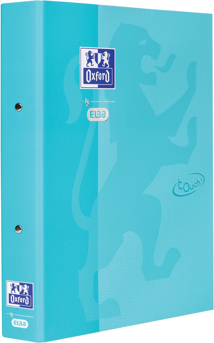 Oxford Touch ringmap uit karton, voor ft A4, rug van 4 cm, 2 ringen, aqua