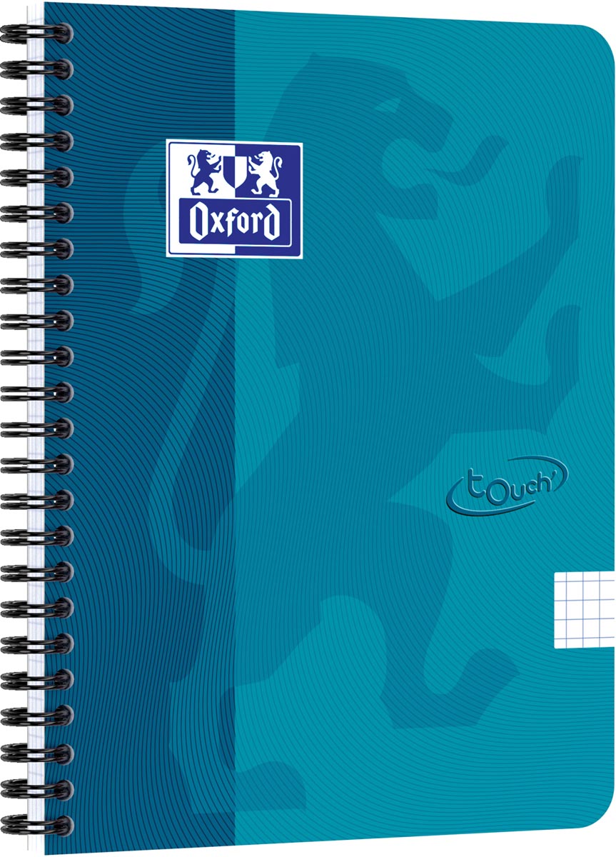Oxford School Touch spiraalblok, ft A5, 140 bladzijden, geruit 5 mm, blauw (aqua) Oxford School Touch spiraalblok, ft A5, 140 bladzijden, geruit 5 mm, blauw (aqua)