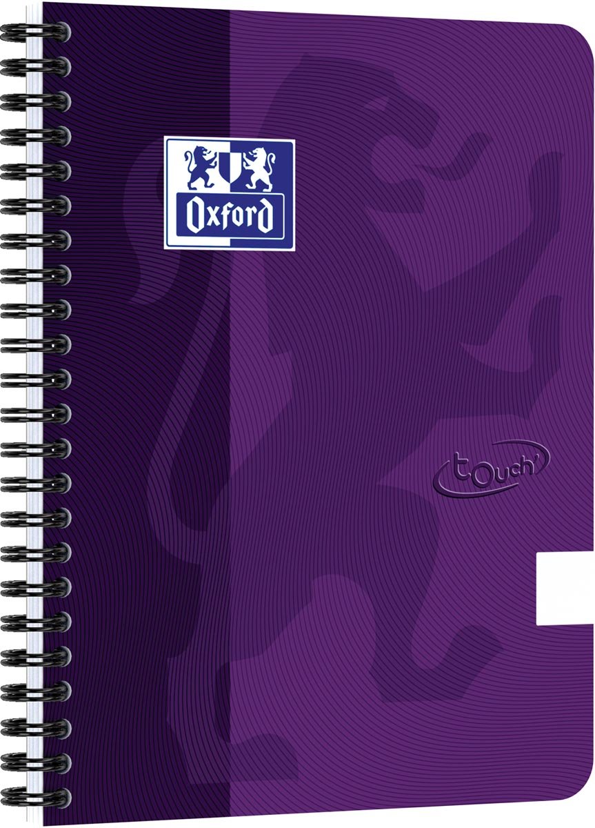 Oxford School Touch spiraalblok, ft A5, 140 bladzijden, blanco, paars Oxford School Touch spiraalblok, ft A5, 140 bladzijden, blanco, paars