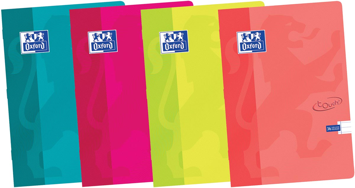 Oxford Touch schrift ft A5, 36 vel, gelijnd, geassorteerde kleuren afbeelding