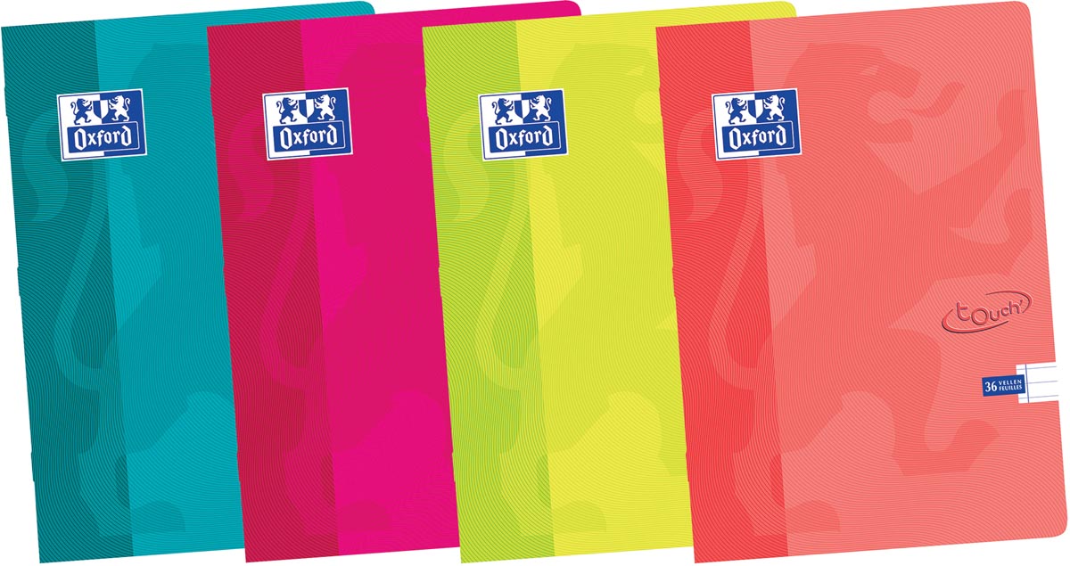 Oxford Touch schrift ft A4, 36 vel, gelijnd, geassorteerde kleuren afbeelding