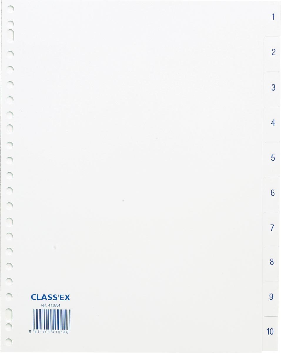 Classex Tabbladen Set 1 10 23 Gaatsperforatie Pp Wit huismerk kopen in de aanbieding Classex Tabbladen Set 1 10 23 Gaatsperforatie Pp Wit huismerk kopen in de aanbieding