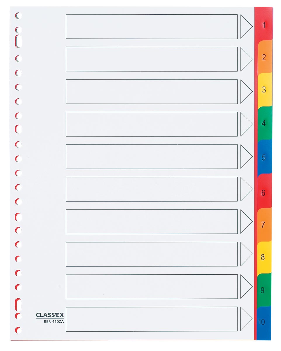 Classex Tabbladen Set 1 10 23 Gaatsperforatie Pp Gekleurde Tabs huismerk kopen in de aanbieding Classex Tabbladen Set 1 10 23 Gaatsperforatie Pp Gekleurde Tabs huismerk kopen in de aanbieding
