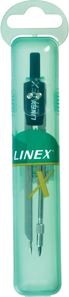 Linex standaard passer 401, 3-delig, in een ophangdoosje Linex standaard passer 401, 3-delig, in een ophangdoosje