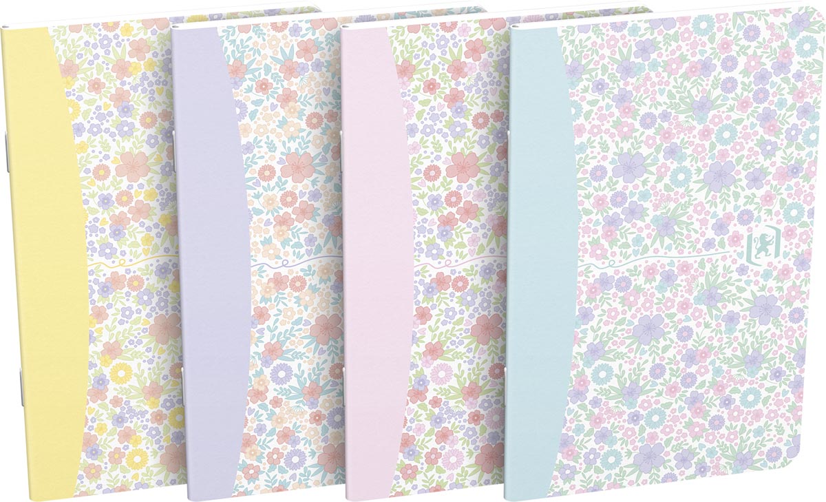 Oxford Floral softcover notitieblok, ft 9 x 14 cm, 30 vel, gelijnd, 4 geassorteerde designs afbeelding