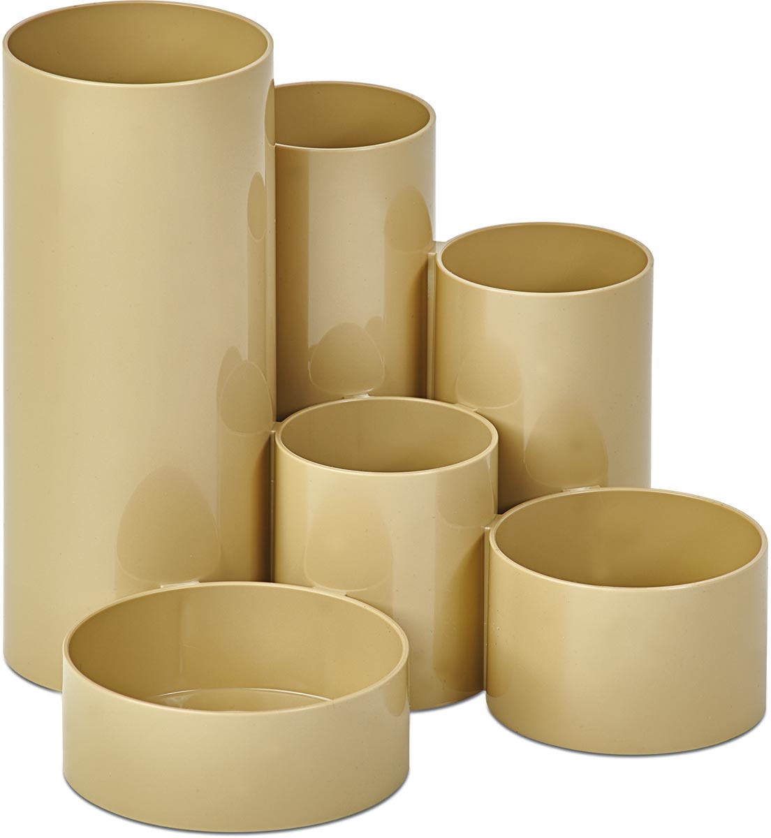 MAUL pennenbak Tubo wit, 6 vaks Ø15x12.5cm zand MAUL pennenbak Tubo wit, 6 vaks Ø15x12.5cm zand