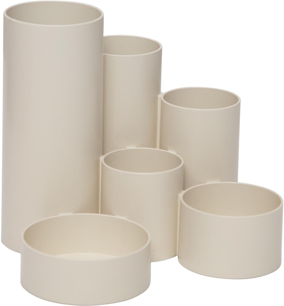 MAULtubo pennenbak, 6 vaks, Ø 15 x 12,5 cm, voor 85% uit gerecycleerd PS, wit afbeelding
