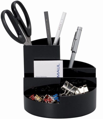MAUL bureauorganizer pennenbak Roundbox Ø14x12.5cm, 7 vaks zwart