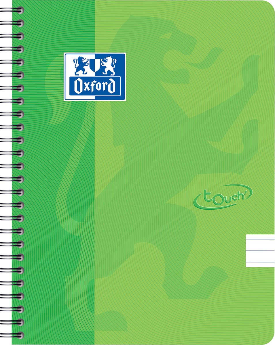Oxford School Touch spiraalblok, ft A5, 140 bladzijden, gelijnd, groen (lime) afbeelding