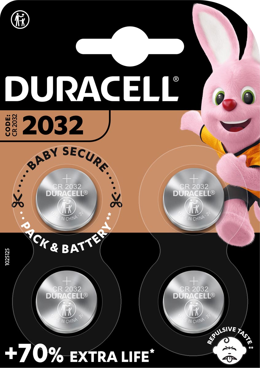 Duracell knoopcel Specialty Electronics CR2032, blister van 4 stuks afbeelding