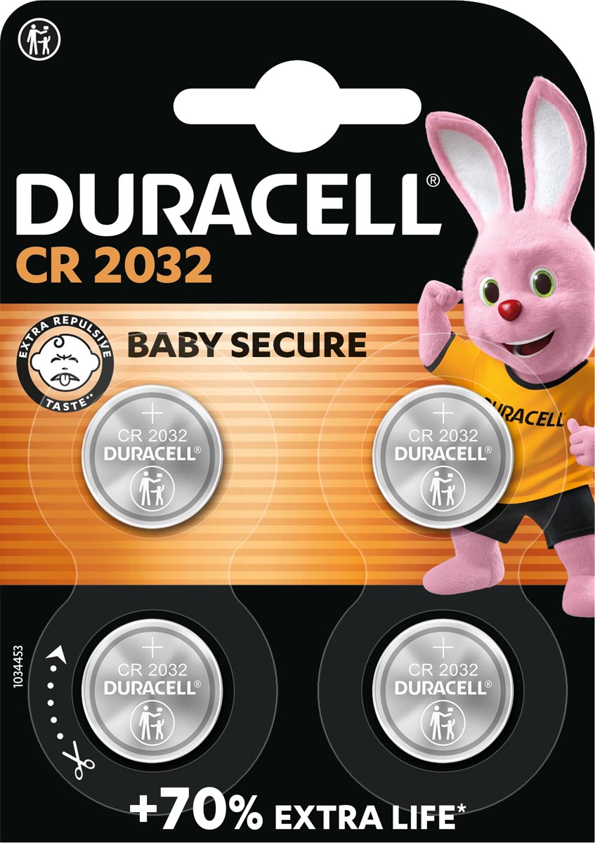 Duracell knoopcel Specialty Electronics CR2032, blister van 4 stuks