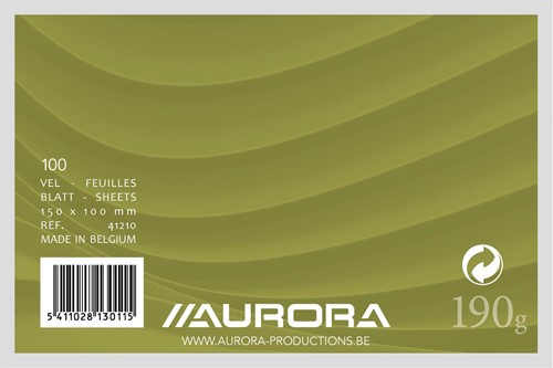Aurora witte systeemkaarten, ft 10 x 15 cm, effen,  pak van 100 stuks