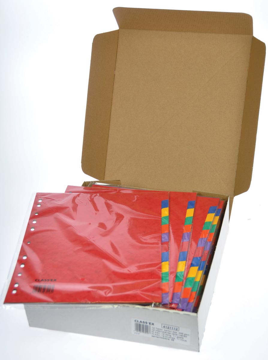 Classex Tabbladen 12 Tabs Ft A4 Maxi 11 Gaatsperforatie Karton Geassorteerde Kleuren huismerk kopen in de aanbieding Classex Tabbladen 12 Tabs Ft A4 Maxi 11 Gaatsperforatie Karton Geassorteerde Kleuren huismerk kopen in de aanbieding