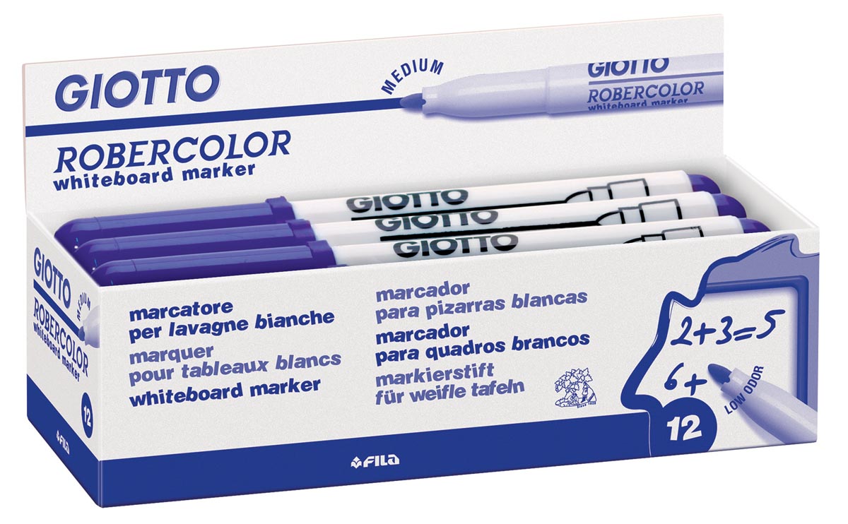 Giotto Robercolor whiteboardmarker, medium, ronde punt, blauw afbeelding