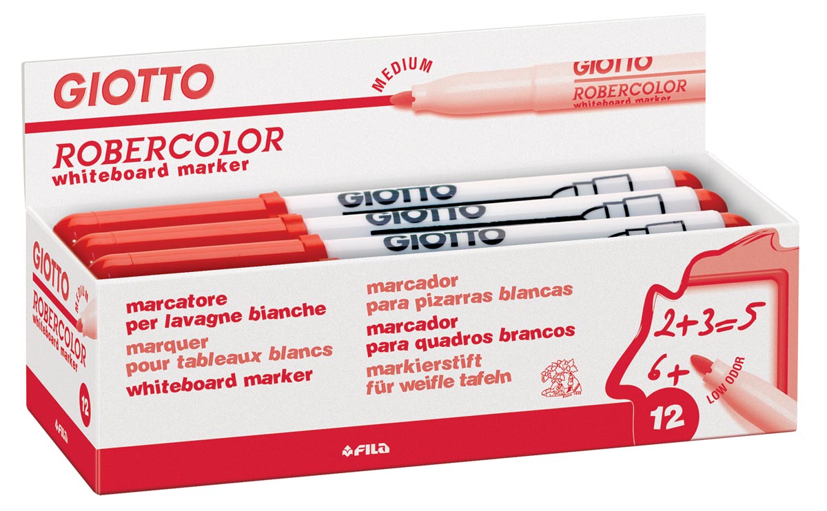 Giotto Robercolor whiteboardmarker, medium, ronde punt, rood afbeelding