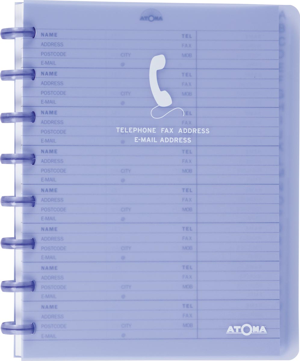 Atoma Fax- en E-mail boek, ft A5, 108 bladzijden, transparante kaft Atoma Fax- en E-mail boek, ft A5, 108 bladzijden, transparante kaft