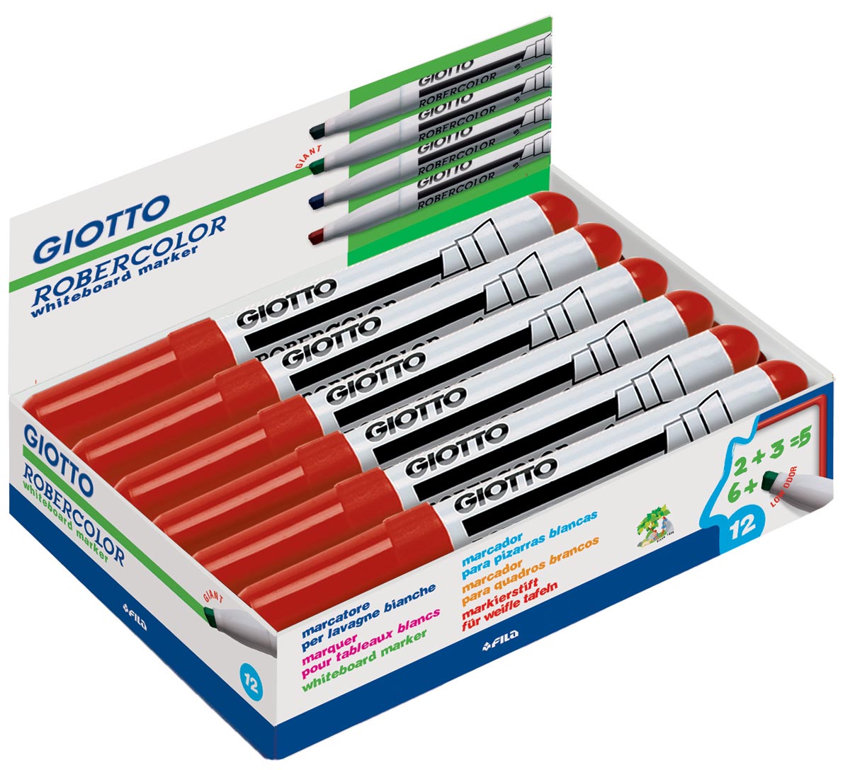 Giotto Robercolor whiteboardmarker maxi, schuine punt, rood afbeelding