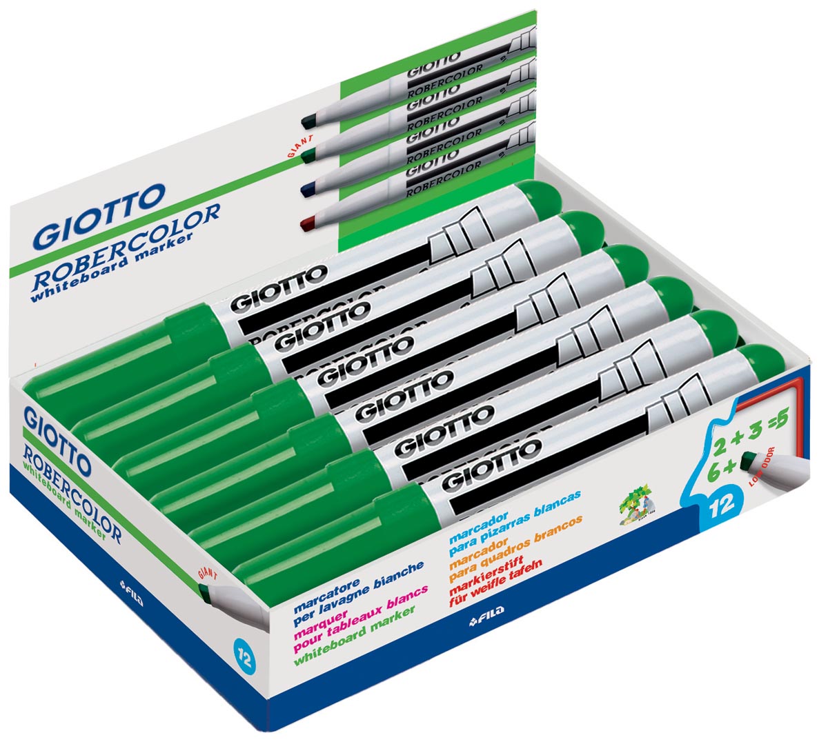 Giotto Robercolor whiteboardmarker maxi, schuine punt, groen