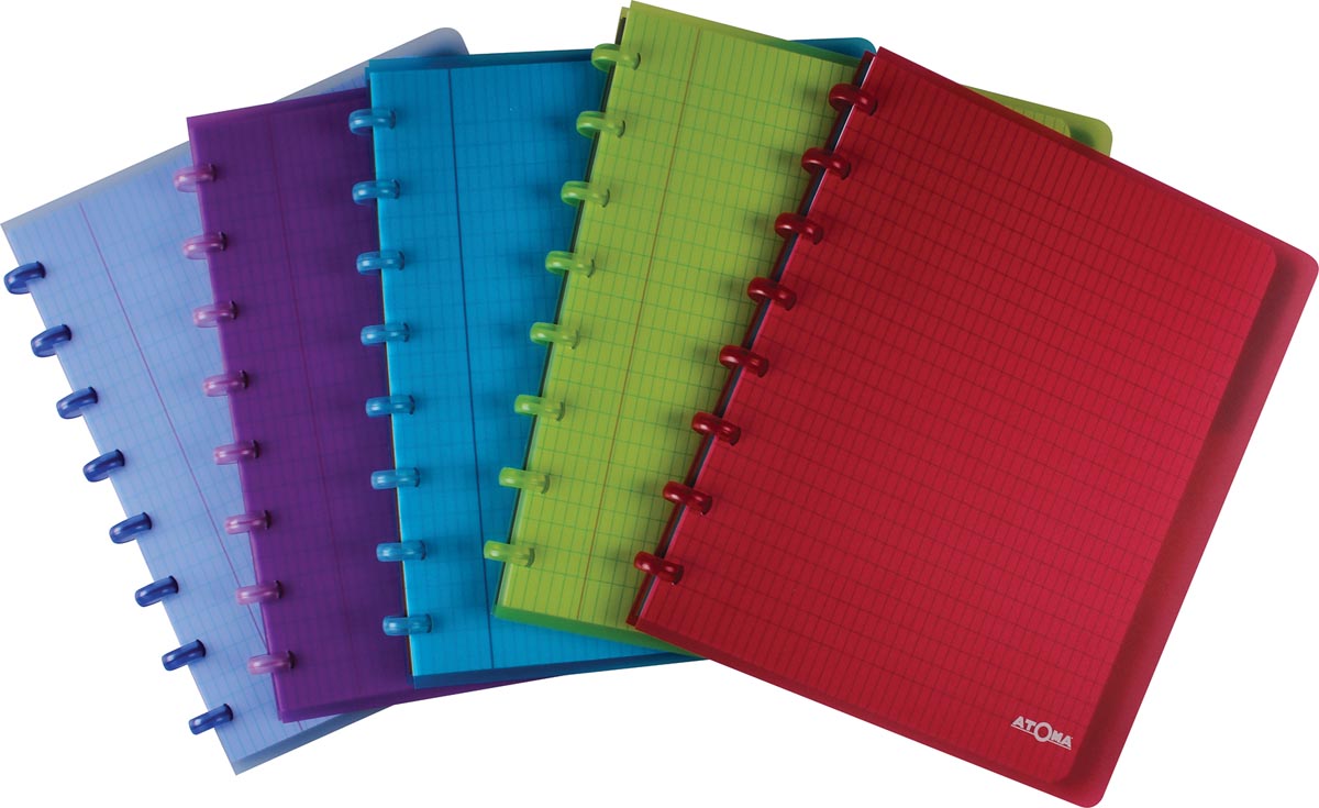 Atoma Trendy schrift, ft A5+, 120 bladzijden, commercieel geruit, met 6 tabbladen, in geassorteerde kleur afbeelding