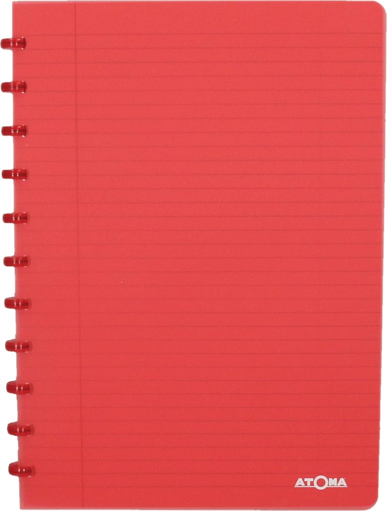Atoma Trendy schrift, ft A4, 144 bladzijden, gelijnd, transparant rood afbeelding
