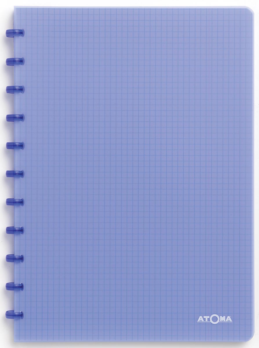 Atoma Trendy schrift, ft A4, 144 bladzijden, geruit 5 mm, transparant blauw afbeelding