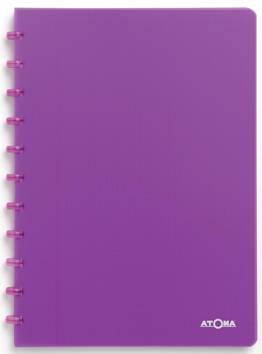 Atoma Trendy schrift, ft A4, 144 bladzijden, geruit 5 mm, transparant paars afbeelding