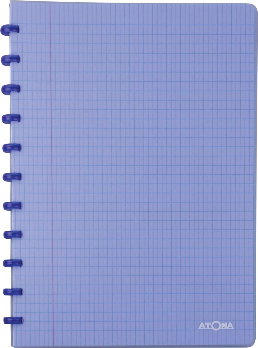 Atoma Trendy schrift, ft A4, 144 bladzijden, commercieel geruit, transparant blauw afbeelding