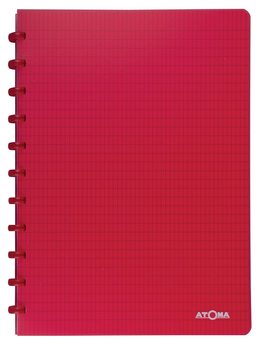 Atoma Trendy schrift, ft A4, 144 bladzijden, commercieel geruit, transparant rood afbeelding