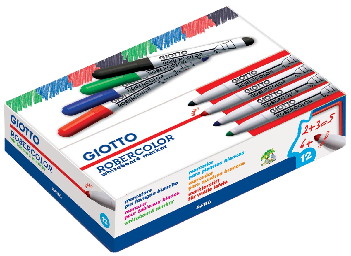 Giotto Robercolor whiteboardmarker maxi, ronde punt, zwart afbeelding