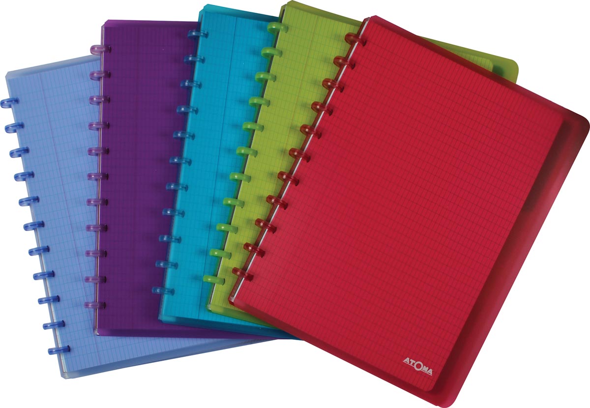 Atoma Trendy schrift, ft A4 +, 120 bladzijden, commercieel geruit, met 6 tabbladen en 5 showtassen, in ge afbeelding