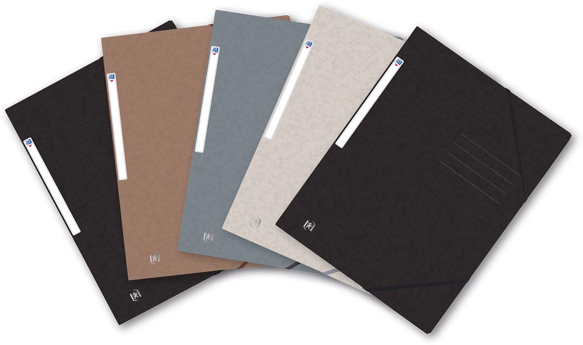 Oxford Top File+ elastomap, voor ft A4, geassorteerde kleuren, Nature series, pak van 5 stuks afbeelding