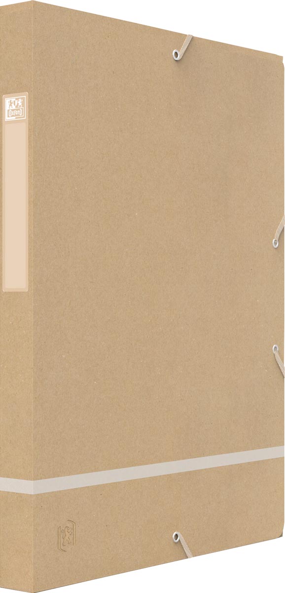 Oxford elastobox Touareg, ft A4, uit karton, rug van 2,5 cm, naturel en wit