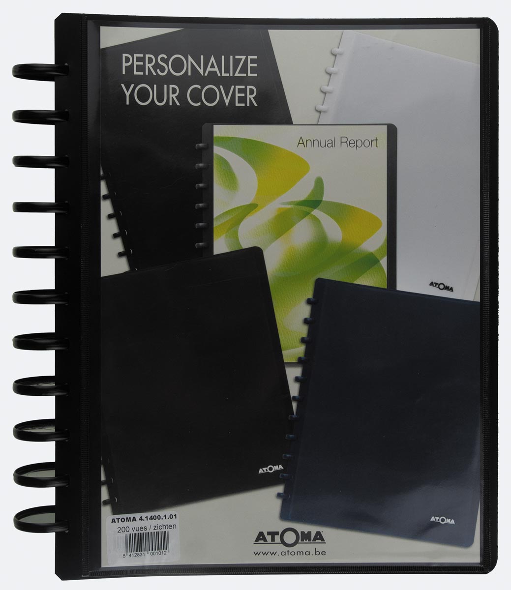Atoma showalbum, voor ft A4, uit PP, met 100 tassen, personaliseerbaar afbeelding