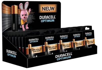 Duracell Optimum batterijen, AA/AAA 4CT, display van 40 stuks Duracell Optimum batterijen, AA/AAA 4CT, display van 40 stuks