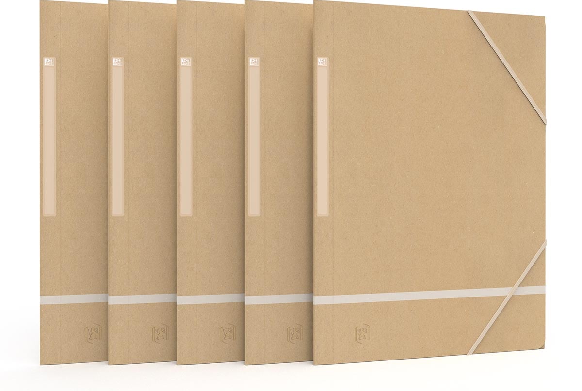 Oxford Touareg elastomap, uit karton, ft A4, naturel en geassorteerde kleuren, pak van 5 stuks afbeelding