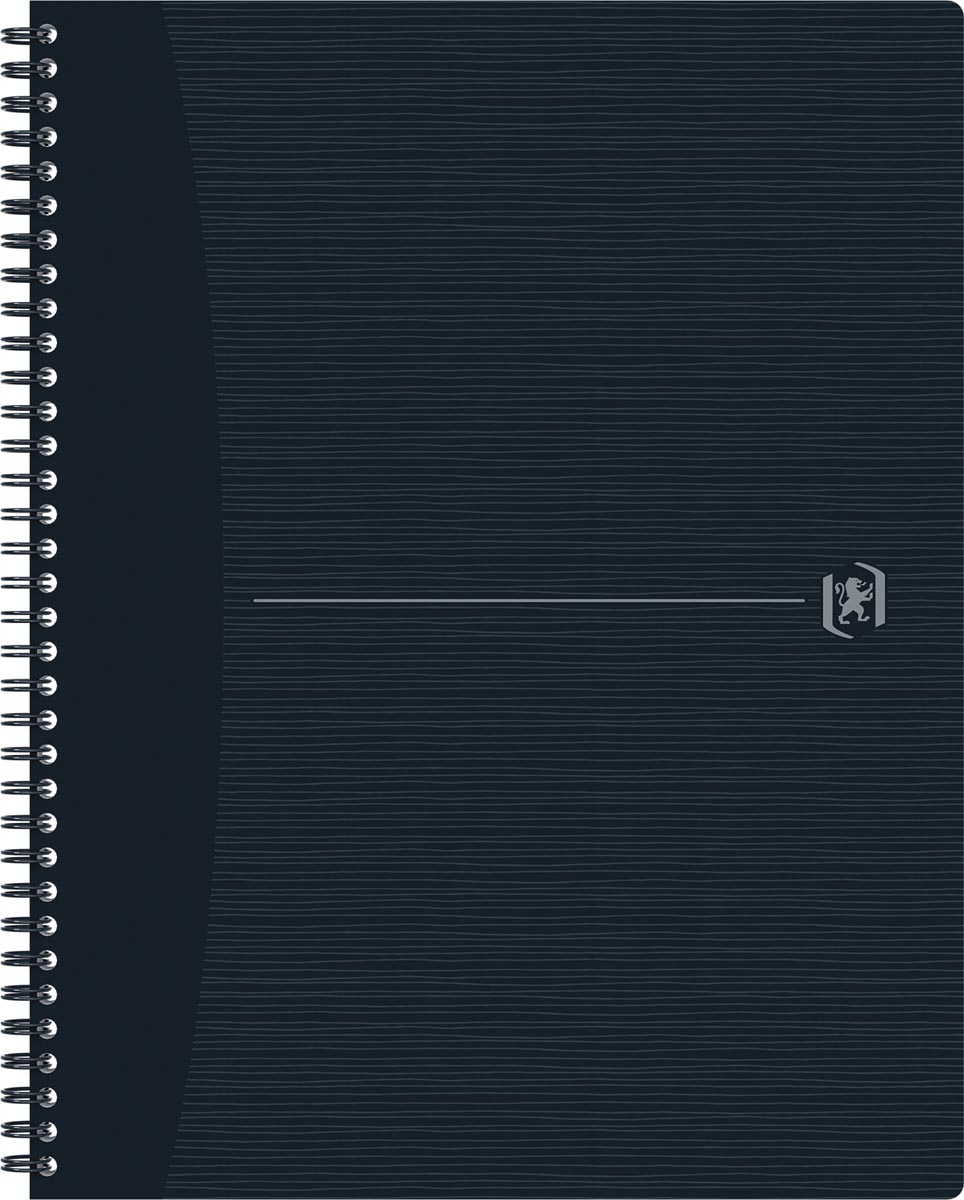 Oxford Origin spiraalschrift, ft A4+, 140 bladzijden, geruit 5 mm, zwart afbeelding
