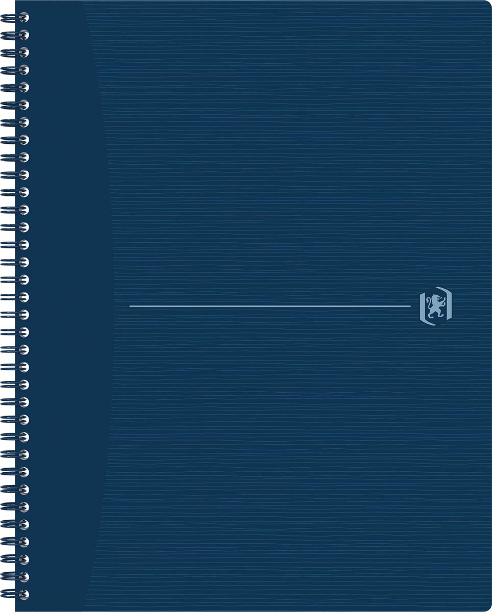 Oxford Origin spiraalschrift, ft A4+, 140 bladzijden, geruit 5 mm, blauw afbeelding