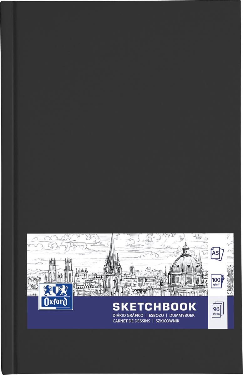 Oxford "Sketchbook" dummyboek, 96 vel, 100 g/m², ft A5, zwart afbeelding