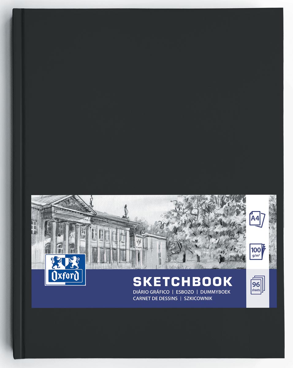 Oxford "Sketchbook" dummyboek, 96 vel, 100 g/m², ft A4, zwart afbeelding