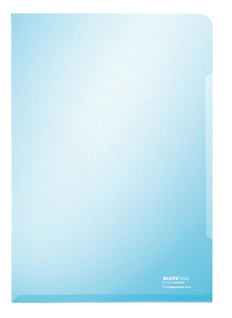 Leitz L-map Met versterkte geplakte rand aan onderzijde voor stijlvolle uitstraling. Kleur blauw