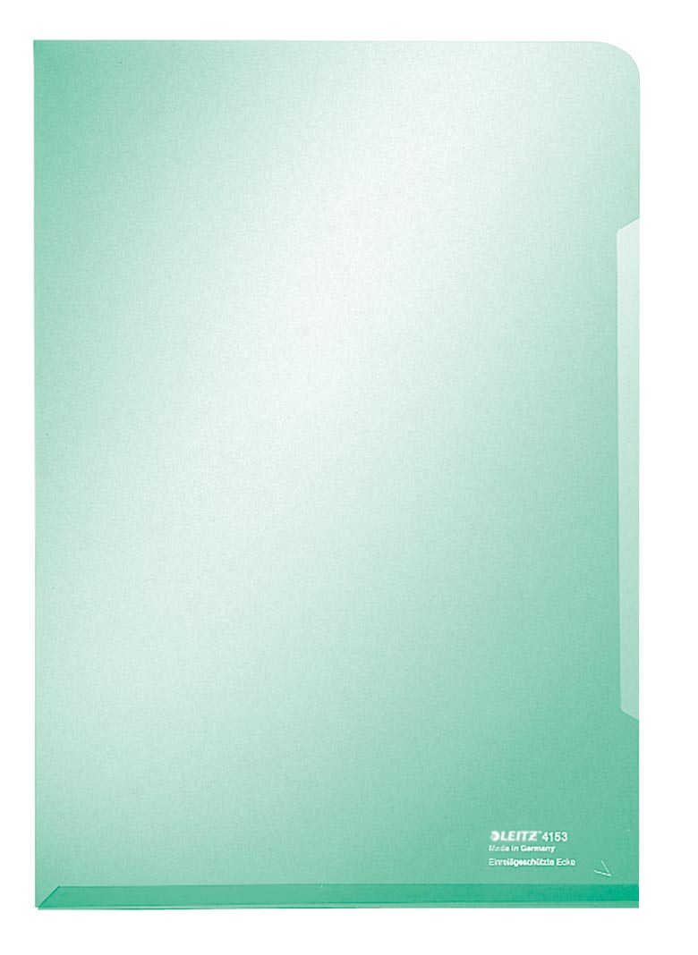 Leitz L-map Met versterkte geplakte rand aan onderzijde voor stijlvolle uitstraling. Kleur groen