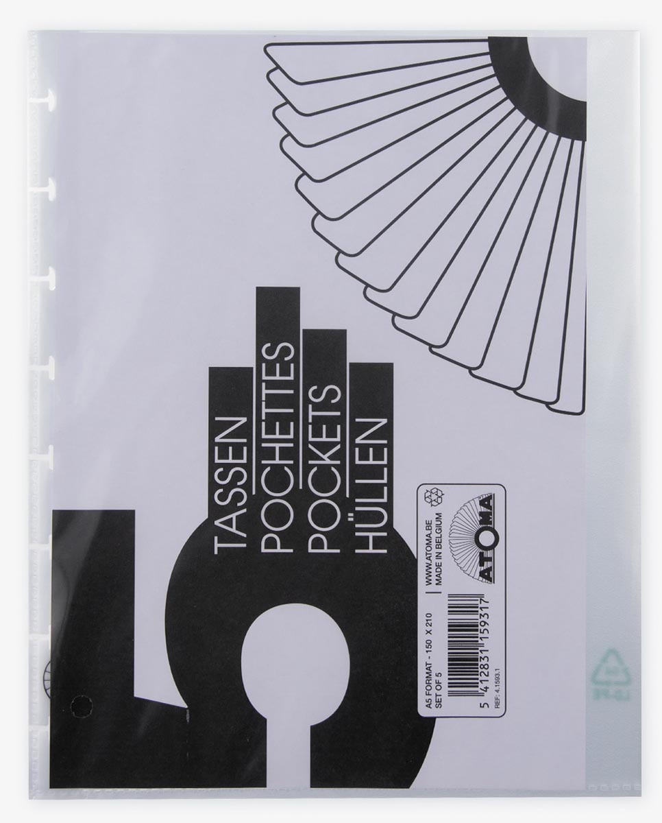 Atoma showtassen, transparant, voor A5+ schriften, set van 5 stuks afbeelding