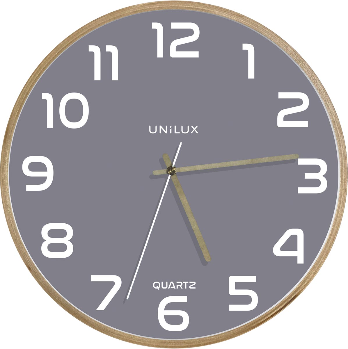 Unilux wandklok Baltic, diameter 30,5 cm, houten frame, grijs Unilux wandklok Baltic, diameter 30,5 cm, houten frame, grijs