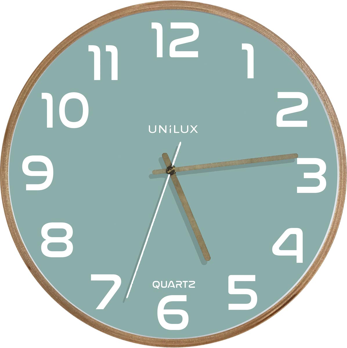 Unilux wandklok Baltic, diameter 30,5 cm, houten frame, lichtgroen Unilux wandklok Baltic, diameter 30,5 cm, houten frame, lichtgroen