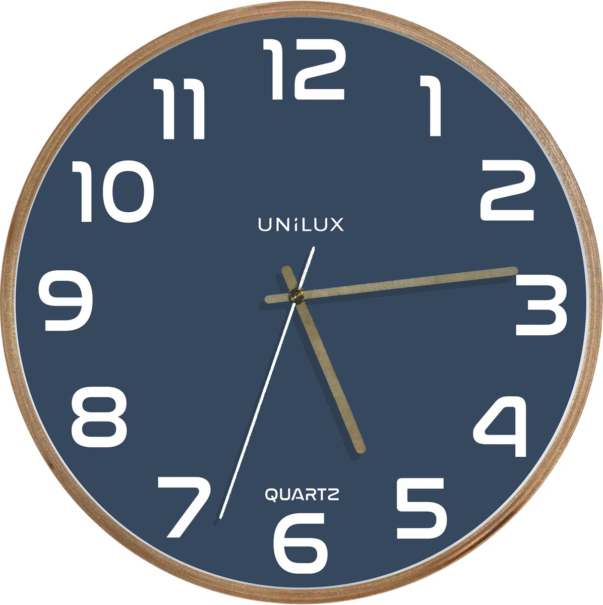 Unilux wandklok Baltic, diameter 30,5 cm, houten frame, blauw Unilux wandklok Baltic, diameter 30,5 cm, houten frame, blauw