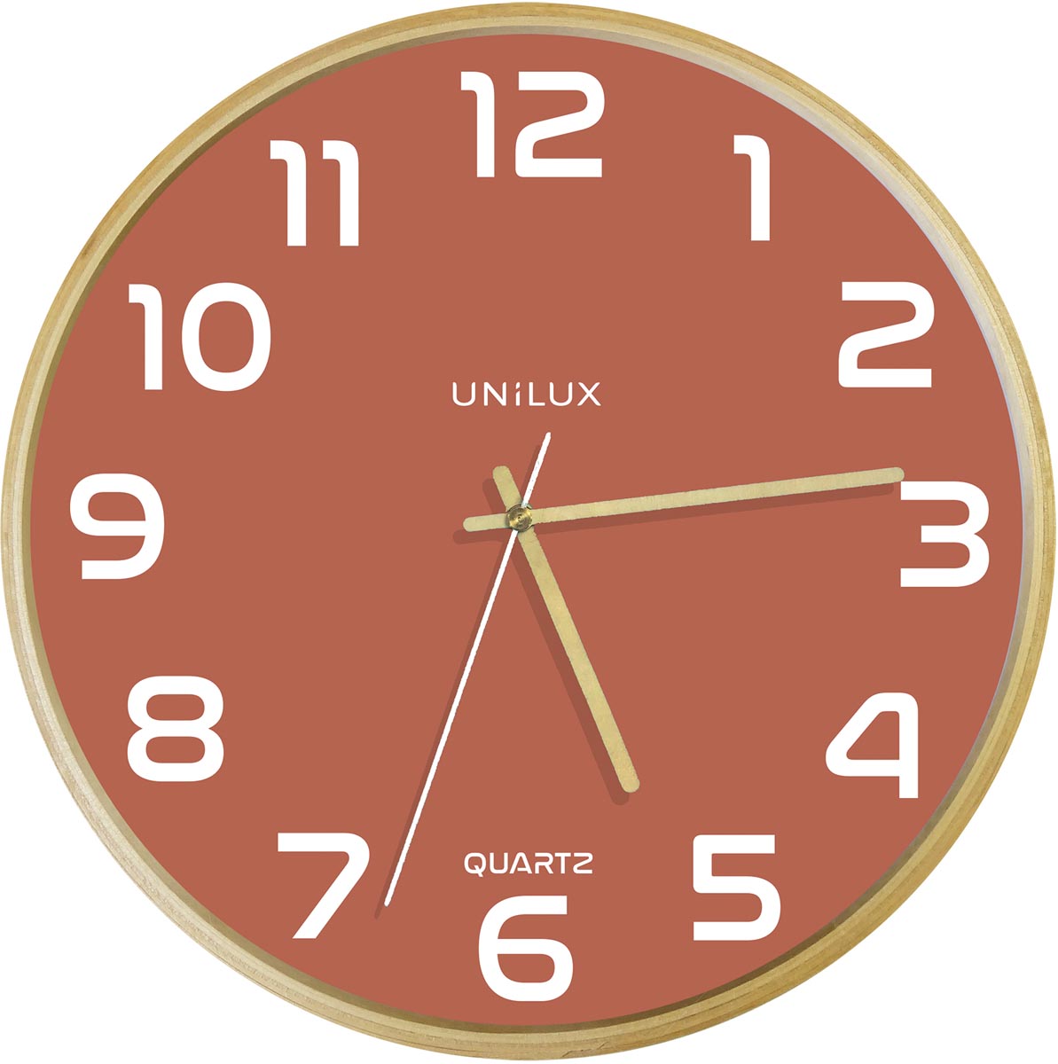 Unilux wandklok Baltic, diameter 30,5 cm, houten frame, roze Unilux wandklok Baltic, diameter 30,5 cm, houten frame, roze