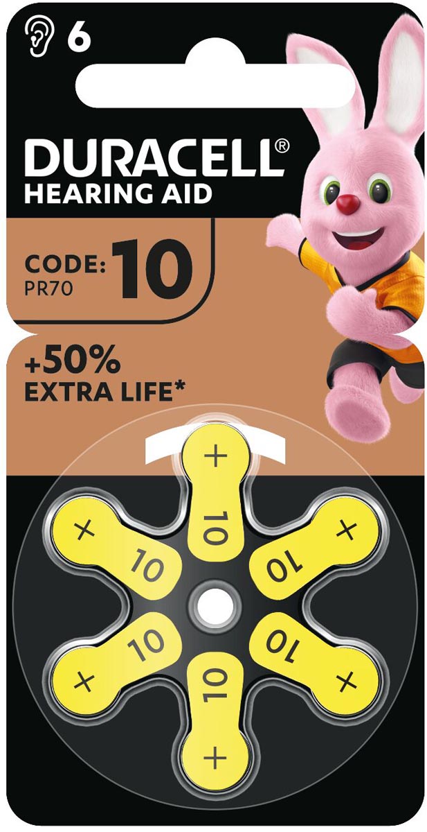 Duracell hoortoestelbatterijen DA10, blister van 6 stuks