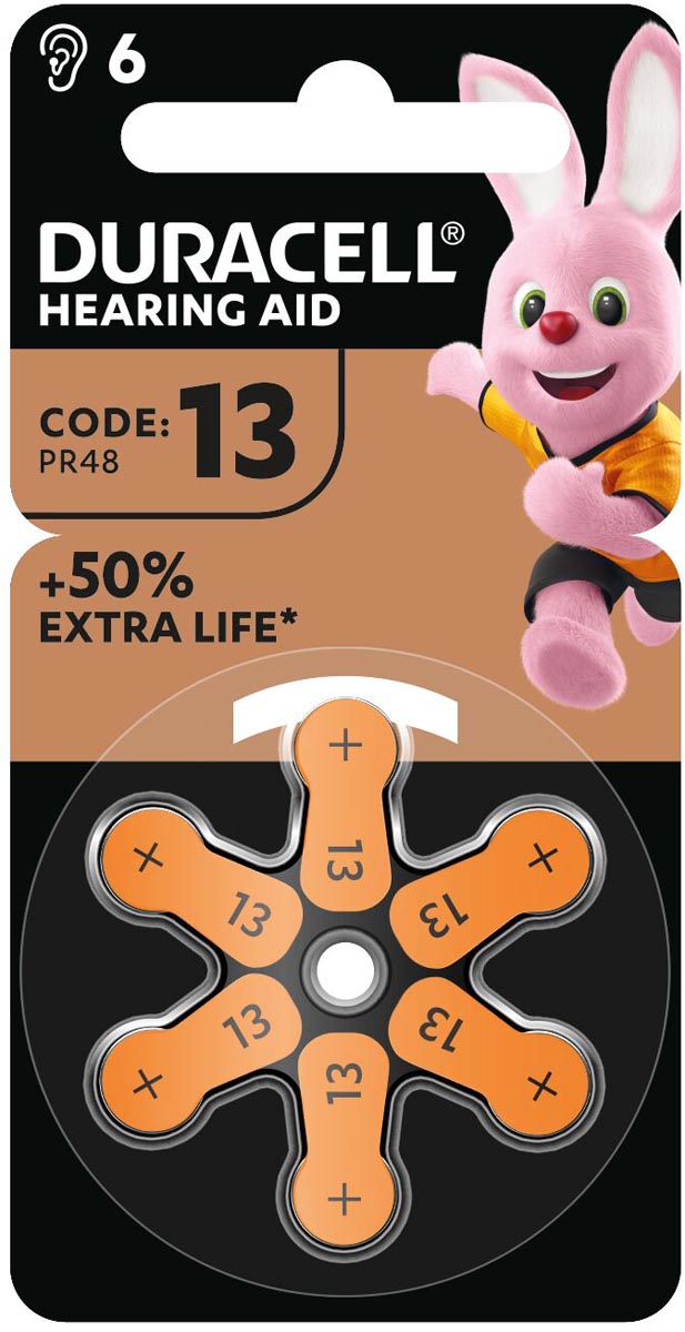 Duracell hoortoestelbatterijen DA13, blister van 6 stuks afbeelding